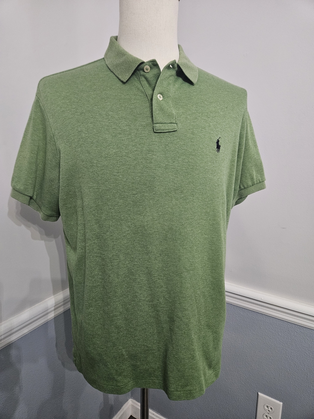 Vintage Y2K Polo by Ralph Lauren Men's Green Custom Fit Polo Shirt